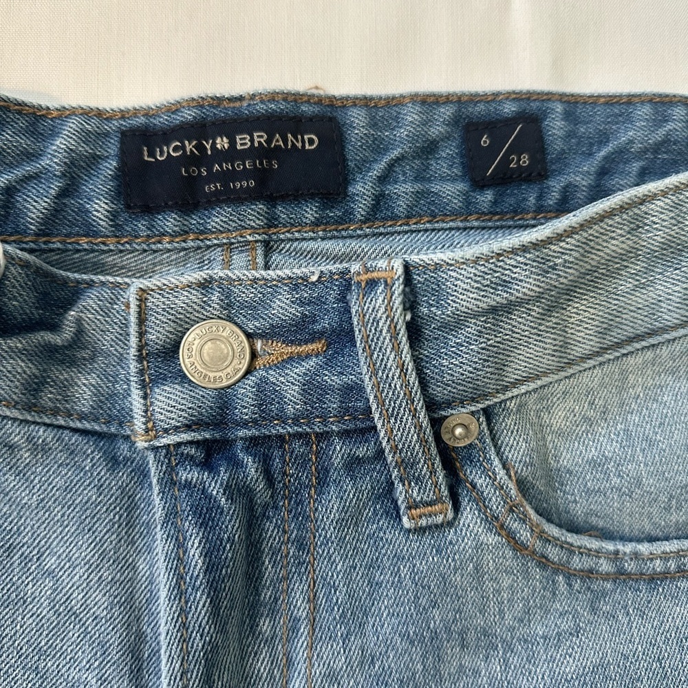 Lucky Brand Blue Distressed Jean Shorts size 6/28 - Picture 4 of 5